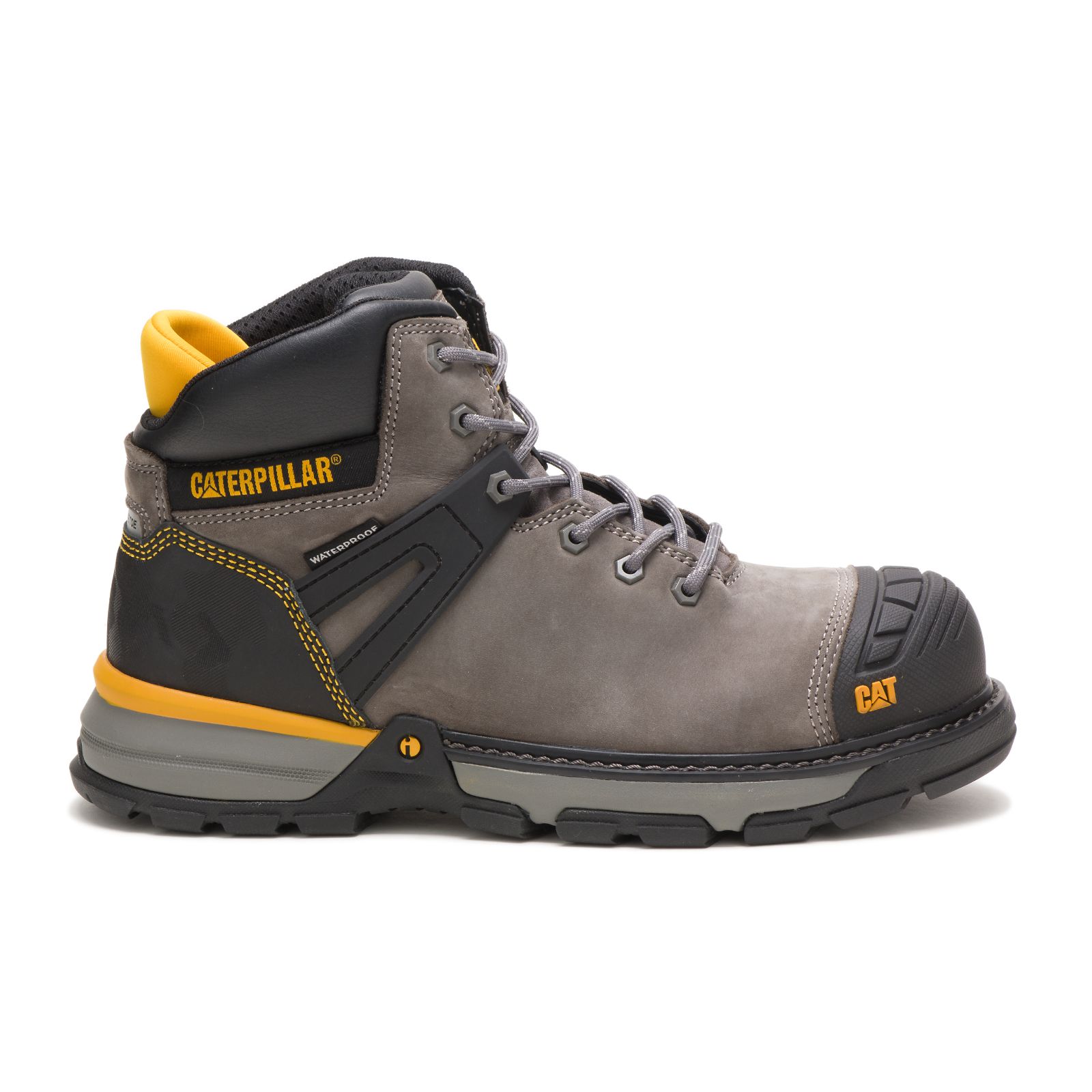 Men's Caterpillar Excavator Superlite Waterproof Nano Toe Work Boots Grey/Black Ireland VIBD12935